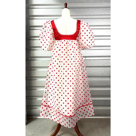 For Love & Lemons, Rhoda Dress, Red Polka Dot, Empire Waist, NWT, Womens Size S - Picture 3 of 9